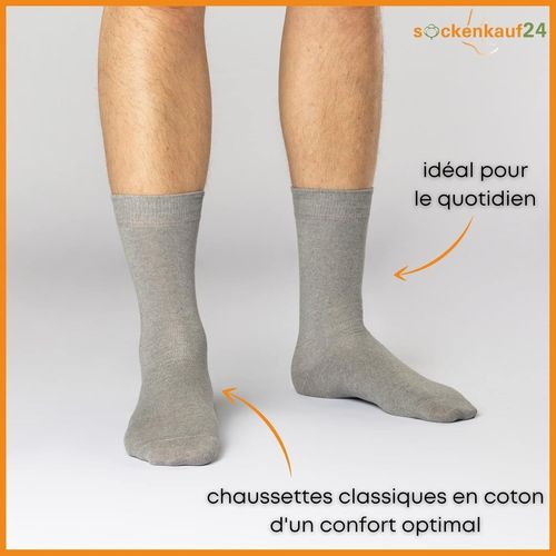 Kalanka-Lot De 6 | 12 | 24 Paires De Chaussettes Homme & Femme (Chaussettes Business) Coton - 35-38