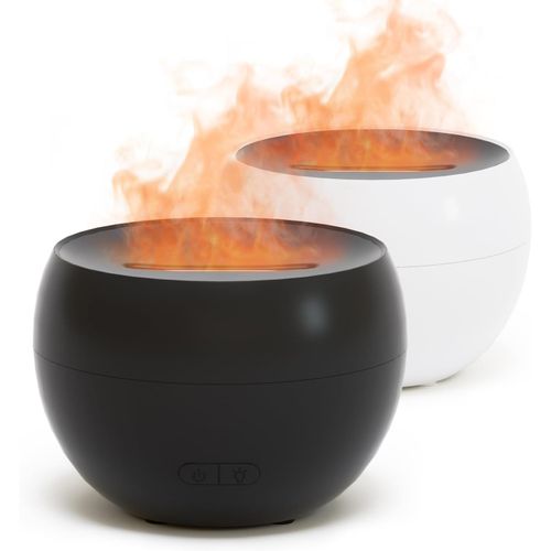 Jgd-Diffuseurs D'huiles Essentielles Flamme, Ultrasoniques Diffuseurs Pour Aromathérapie 150ml,Diffuseurs Avec Fonction Arrêt Automatique, Pour Maison, Bureau, Chambre (White&black) 
