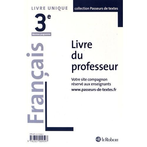 Français 3e - Livre Du Professeur
