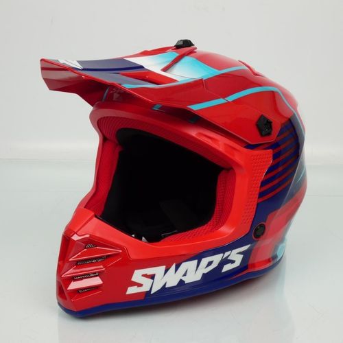 Casque De Moto Cross Rouge Pour Enfant Taille S 47-48cm Swaps S886 Rock'it Red