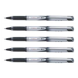 Pilot Lot De 5 Stylos Roller V-Ball Grip 07 Encre Liquide Pointe Moyenne Noir