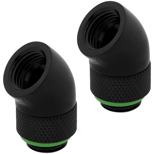 CORSAIR Hydro X Series 45° Rotary Adapter - Raccord pour système de refroidissement par liquide - noir (pack de 2)