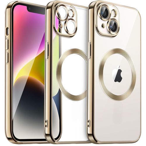 Coque Silicone Pour Iphone 14 Couleur Or Compatible Magsafe Little Boutik®