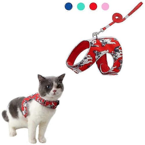 Harnais Et Laisse Anti-Fuite Pour Chat, Réglables, En Maille Souple, Pour Petits Et Moyens Chats Et Chatons