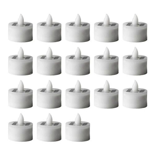 Bougies chauffe-plat solaires à LED sans flamme, étanches, rechargeables, pour l'extérieur