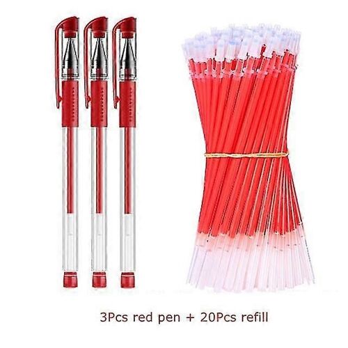 Stylos Gel De Papeterie Japonais | Gel Pen Écriture Japonaise | Stylo Japonais Fournitures Scolaires - Stylos Gel --Ensemble Rouge 23 Pièces A