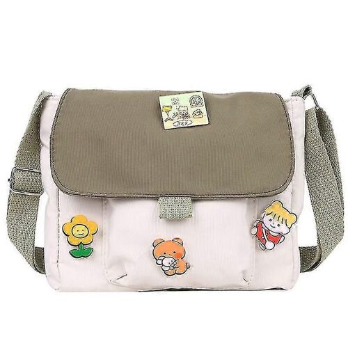 EVAGO Shopping Sacs Femmes Sweet Kawaii Imprimé Toile Loisir Quotidien Shop Sac Bandoulière Bandoulière Sacoche noir vert rose-Vert