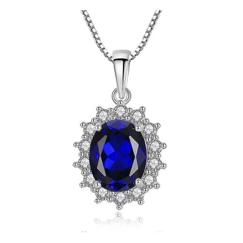 925 Sterling Silver Crystal Pendentif Collier 6.50 Ct En Forme De Poire Pierre Précieuse Pierre De Naissance Pour Femmes