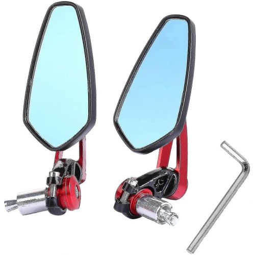 7/8 « 22mm Rétroviseurs De Moto, Rétroviseurs Latéraux En Aluminium Guidon Arrière Extrémité Miroir Universel - 1 Paire, Rouge