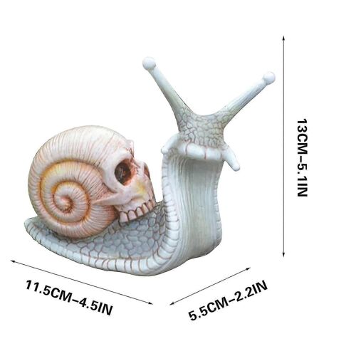 Halloween Squelette Escargot Résine Artisanat, Extérieur Maison Cour Jardin Squelette Art Sculpture Ornement-Blanc 