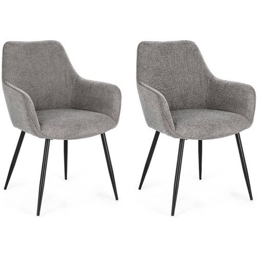 Chaise Lot De 2 Chaise Cora Noir/Gris Foncé