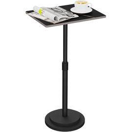 Hauteur Réglable Table D¿Appoint,Bout De Canapé En Métal,Tables À Café,Style Industriel Pour Salon,Chambre,Bureau,Paquet De 1,Noir,Gbz002rb-1