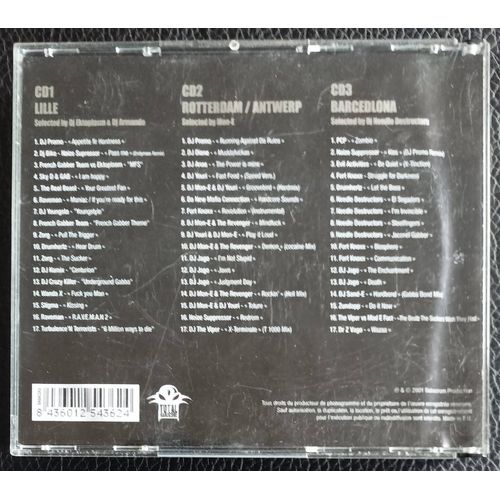 Total Hardcore & Gabber - Lille - Rotterdam / Antwerp - Barcelona - Coffret / Box 3.Cds2001 Babaorum Prod. - 8436012543624