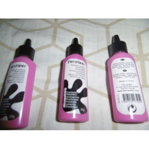 Flacon 20grs Peinture Contour Framboise Patchliner Decopatch Lot De 3