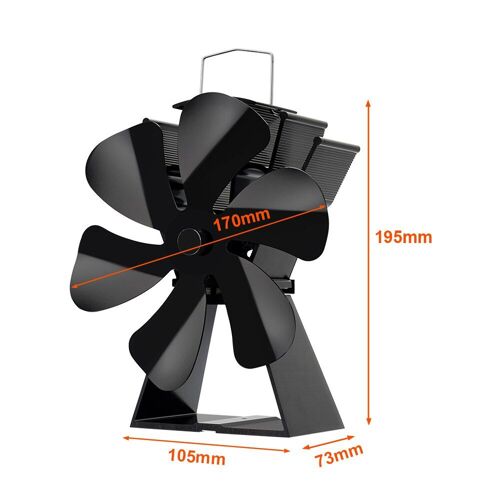 Ventilateur - Ventilateur de poêle à bois à 6 pales, silencieux et écologique, sans batterie, Distribution de chaleur efficace pour la maison
