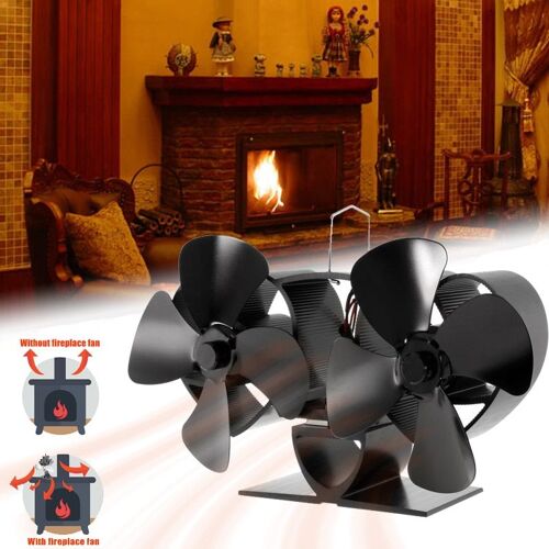 Ventilateur de poêle à bois à deux têtes, Dissipation de la chaleur, Mini poêle électrique