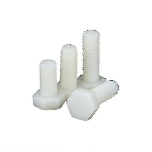Botao Hex Head, (pp), M10 X 70mm, Boulons en plastique, écrous et rondelles, - Vis 20pcs Blanc