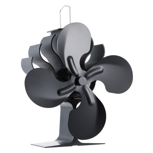 Noir - Ventilateur de cheminée, brûleur de bois, puissance réelle, petit ventilateur, économie'énergie, puissance thermique, poêle
