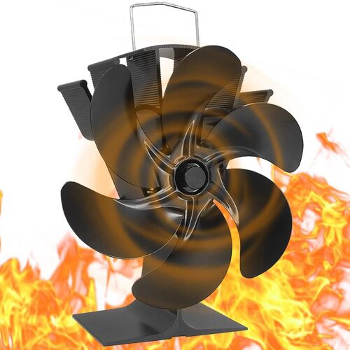 Ventilateur de cheminée à 6 pales, poêle à bois Non électrique, fonctionnement silencieux, circulation'air chaud