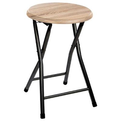 Tabouret Pliant "Utilitaire" 46cm Noir & Naturel
