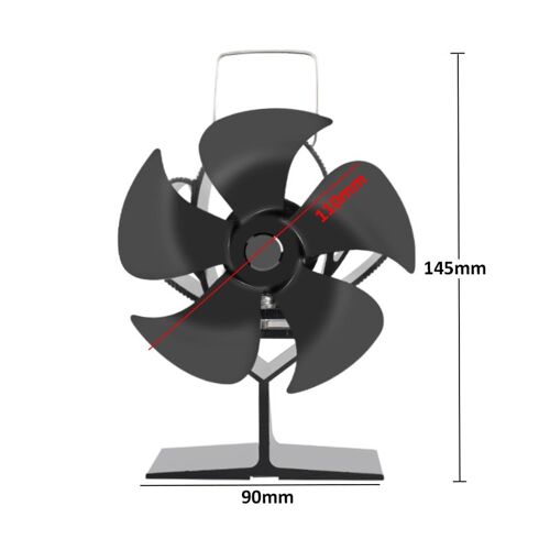 Ventilateur - Poêle à Air chaud à 5 lames, cheminée noire, ventilateur silencieux respectueux de l'environnement, brûleur de bûches, Distribution de chaleur efficace à domicile