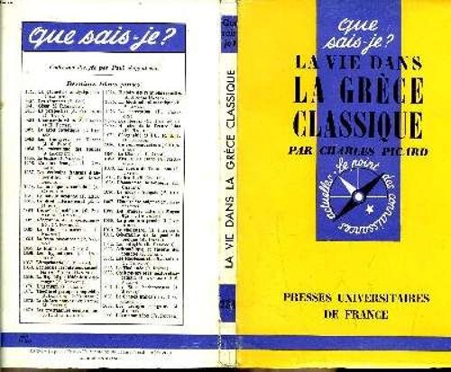Que Sais-Je? N° 231 La Vie Dans La Grèce Classique