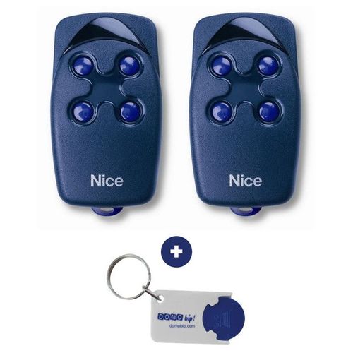 Lot de 2 télécommandes Nice Flo 4 + 1 Porte-clés DOMOBIP