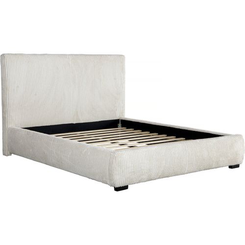 Lit Double En Velours Côtelé "Montana" - 180 X 200 Cm - Beige