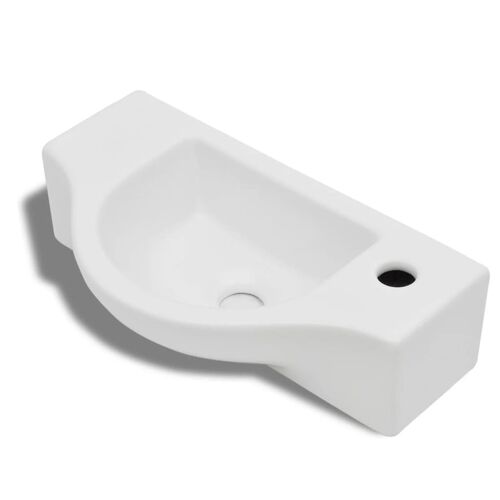 Vasque à  trou pour robinet céramique Blanc pour salle de bain