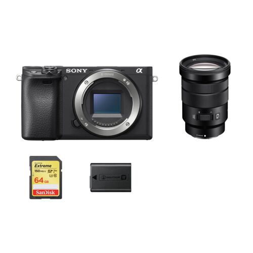 Sony A6400 ILCE-6400 24.2 Mpix Noir + SONY SEL 18-105MM F4 G OSS + 64GB SD card + NP-FW50 Battery