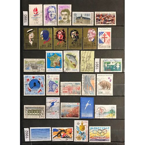 Lot De 81 Timbres France Oblitérés 1990 / 1999