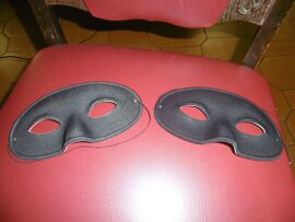 Masque Loup Noir Satin Lot De 2