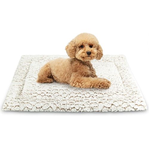 Tapis Chien Court En Peluche Pour Chiens De Moyen Taille, Matelas Chien, 94 X 61 Cm, Bleu