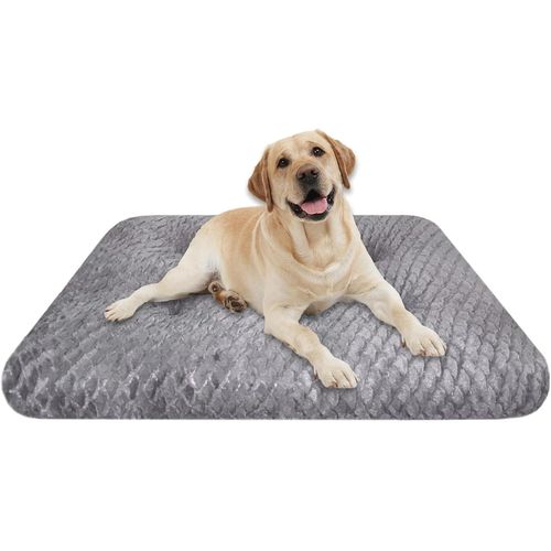 Tapis Chien Court En Peluche Pour Chiens De Moyen Taille, Matelas Chien, 94 X 61 Cm, Bleu