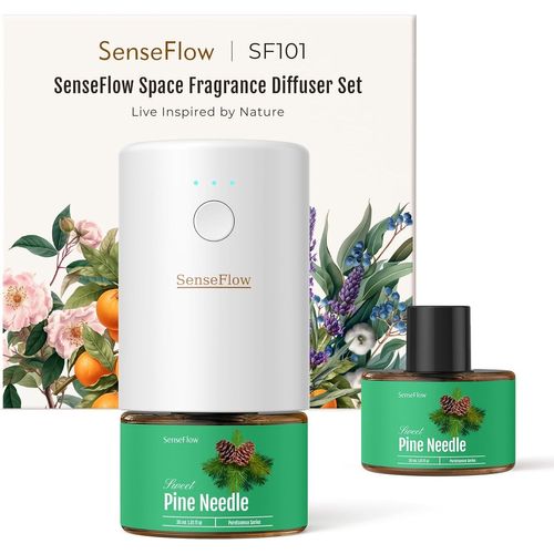 Diffuseur Huiles Essentielles Parfum Maison Sf101, Ultrasonique Sans Eau, 100% Végétal, Aromathérapie 120 Jours, Pour Maison, Hôtel, Studio, Jusqu¿À 100¿ - Menthe Poivrée 