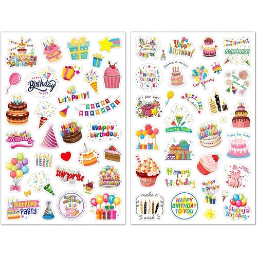 Lot De 6 Autocollants D'anniversaire Pour Cartes D'anniversaire, Cadeaux, Livre D'or, Cartes, Album Photo, Décoration De Fête Pleine D'amour, Cartes D'anniversaire Et Cadeaux