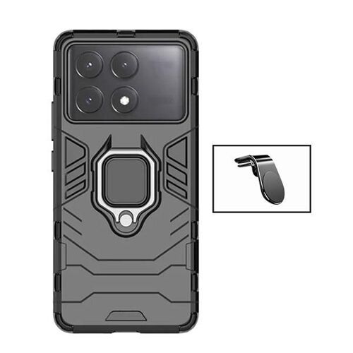 SuppOrt Magnetique L + Étui Militaire Défendre 3x1 Phonecare pour Xiaomi Poco X6 Pro - Noir