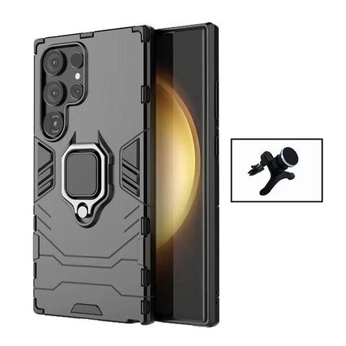 Kit Support Magnétique Renforcé + Étui Militaire Défendre 3x1 Phonecare Pour Samsung Galaxy S24 Ultra 5g - Noir