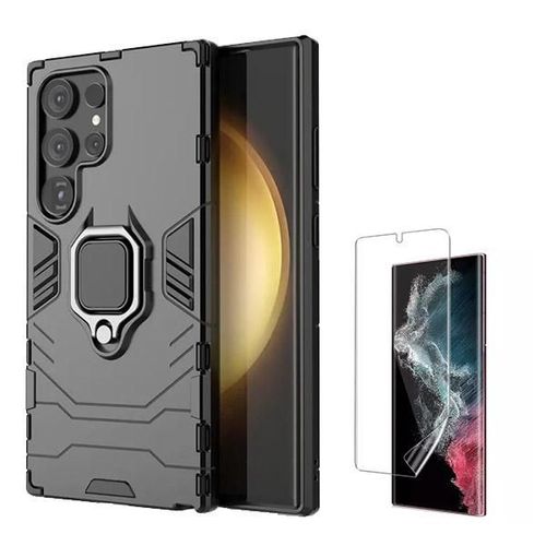 Kit Film Hydrogel + Étui Militaire Défendre 3x1 Phonecare Pour Samsung Galaxy S24 Ultra 5g - Noir