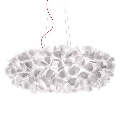 Slamp Lampe À Suspension Clizia Xl Mama Non Mama White (Câble Rouge - Cristalflex®)