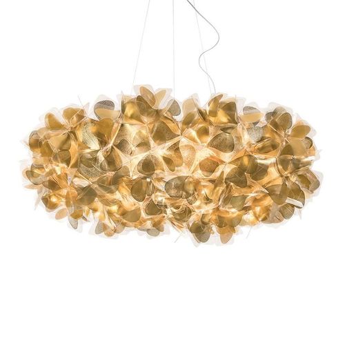 Slamp Lampe À Suspension Clizia Xl Mama Non Mama Gold (Câble Transparent - Cristalflex®)