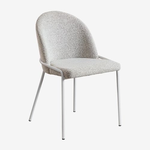 Pack De 4 Chaises De Salle À Manger En Borreguito Grolet Gris Sable - Blanc Gardenia