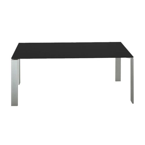 Kartell Table Four Soft Touch 158x79xh72 Cm (Plateau Noir - Peids En Aluminium - Plateau En Laminé Soft Touch Anti-Rayures Et Pieds En Acier Verni)