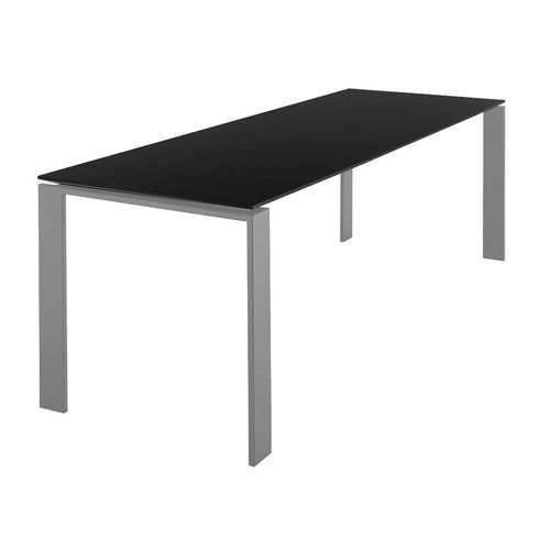 Kartell Table Four Soft Touch 223x79xh72 Cm (Plateau Noir - Peids En Aluminium - Plateau En Laminé Soft Touch Anti-Rayures Et Pieds En Acier Verni)