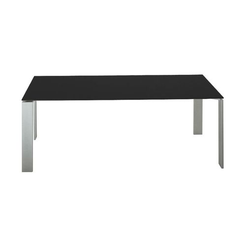 Kartell Table Four Soft Touch 190x79xh72 Cm (Plateau Noir - Peids En Aluminium - Plateau En Laminé Soft Touch Anti-Rayures Et Pieds En Acier Verni)