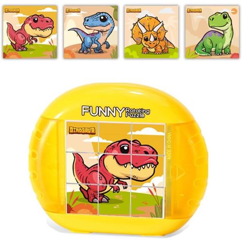 FEW-Puzzles Cube Dinosaure, Puzzle Dinosaure Puzzle en Bois Montessori Cube Magique Puzzles 3D Jeux Educatif Enfant pour Enfants Tout-Petit GarçOns Filles1 2 3 4 Ans