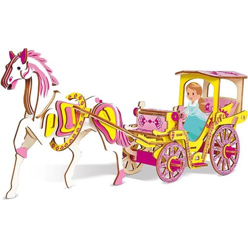 FEW-Puzzle 3d Car en Bois à Construire,puzzle 3d bois,3D Puzzle Maquette Bois Maquette mécanique pour des Enfants et des Adulte¿carrosse de princesse¿