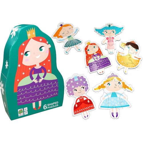 FEW-- Puzzle - Déco Princesse - pour Jeunes Enfants - 6 Puzzles en Forme avec différentes Princesses - Contient de Grandes pièces de Puzzle - Casse-tête est livré dans Une boîte aux