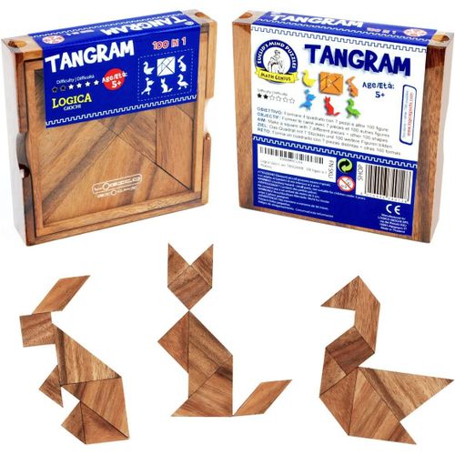Few-Logica Jeux Art. Tangram - 100 Figures En 1 - Casse-Tête Éducatif - Jeux Geometrie - Collection Euclide