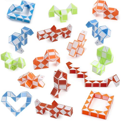FEW-24 Serpent Magique Puzzle, Speed Cube 24 Blocs, Jouet Fidget pour Garçons & Filles - Kermesse, Cadeaux Invités, Pochettes Surprises, Anniversaires
